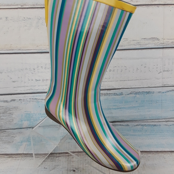 Women's Rubber Multicolor Sporto Rain Boots Size 7 - Picture 8 of 8